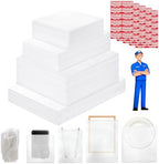 260 pcs Moving Packaging Supplies Set, 200 pcs Cushioning Foam Pouchs&Sheets, 4 Sizes (12"x12",12"x12" Sheets,12"x7.5",7.5"x7.5") With 60 Fragile Stickers,For Moving,Packaging,Storage