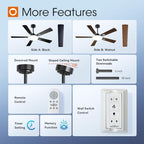 addlon 52 inch ceiling fans with lights and, front angle view