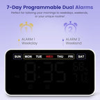 dekala bed shaker loud alarm clock for heavy, side view