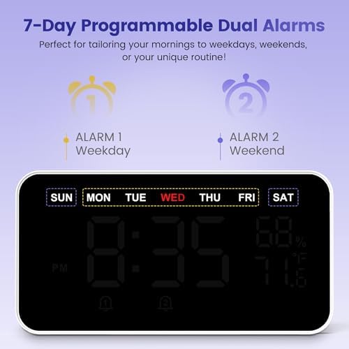 dekala bed shaker loud alarm clock for heavy, side view