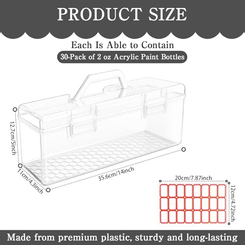 paint storage box with handle clear plastic organizer shown in use