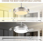 48 inch fandelier ceiling fan with light,modern retractable, close-up detail