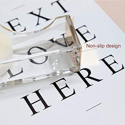 Buqoo Acrylic Stapler and Tape Dispenser Kit Desk Organize Accessories