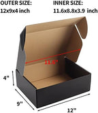 hoikwo 20 packs black 12x9x4 medium shipping boxes shown in use