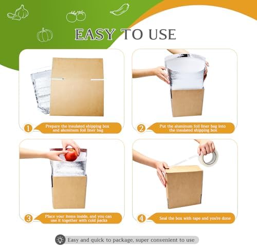 convivium 4 pack insulated shipping boxes with aluminum showing dimensions