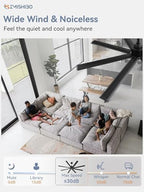 zmishibo 72 inch ceiling fan without light, 8, close-up detail