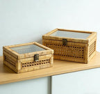 huaxin craft h rattan square box with lid, side view