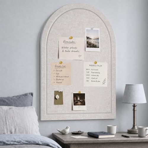 Arched Felt Bulletin Board 36"x24", Decorative Pin Board for Wall, ...