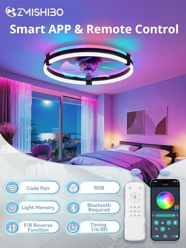 zmishibo 20" rgb low profile ceiling fans with, package contents