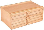 kingart wood 6-drawer artist supply storage box, 15-3/4”, side view