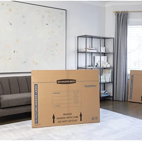 bankers box 4-pack medium tv/picture/mirror moving boxes, side view