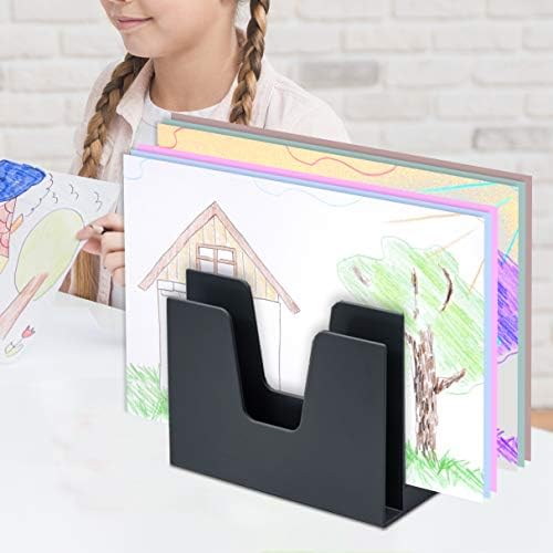 Acrimet 5 Section Incline File Sorter Organizer, Desktop Mail Holder, Black