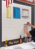 DECORITA White Felt Bulletin Board Tiles | Modern Cork Board Alternative | - Image 2