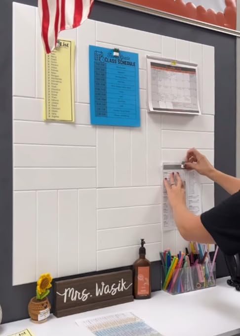 DECORITA White Felt Bulletin Board Tiles | Modern Cork Board Alternative | - Image 2