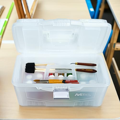 artbin twin top 17-inch craft supply box with, front angle view