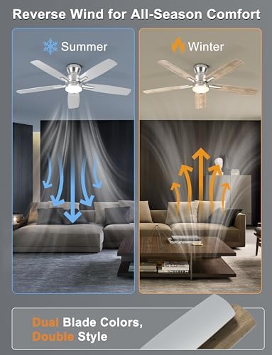 ohniyou 52'' silver low profile ceiling fan with, package contents
