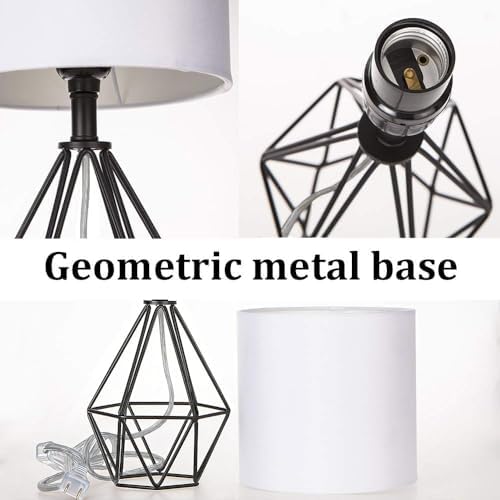 Black Bedside Table Lamp,Small Nightstand Lamp for Bedroom,Modern Desk Lamp w...