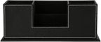 KINGFOM Office Supplies Desk Organizer PU Leather Storage Box 4 Divided - Image 4