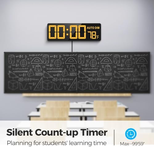 reacher 16.5" large digital wall timer clock with showing dimensions