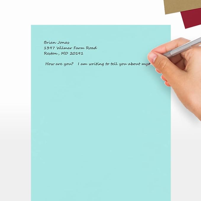 LUXPaper 8.5" x 11" Paper | Letter Size | Seafoam Blue | 80lb. Text | 50 Qty - Image 5