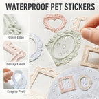 50 Pcs Vintage Embossed Frame Stickers for Scrapbooking - Aesthetic Retro Photo Frame Decals for DIY Journals, Phone Cases, Laptops, Water Bottles & Gifts
