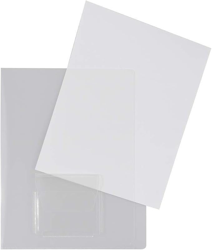 JAM PAPER Plastic Sleeves with Mini Pocket by JAMPaper
