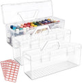paint storage box with handle clear plastic organizer, main product view