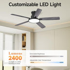 52 inch ceiling fans with remote control,soft backlight,quiet shown in use