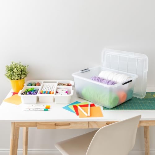 iris usa 18 quart craft storage organizer with, side view