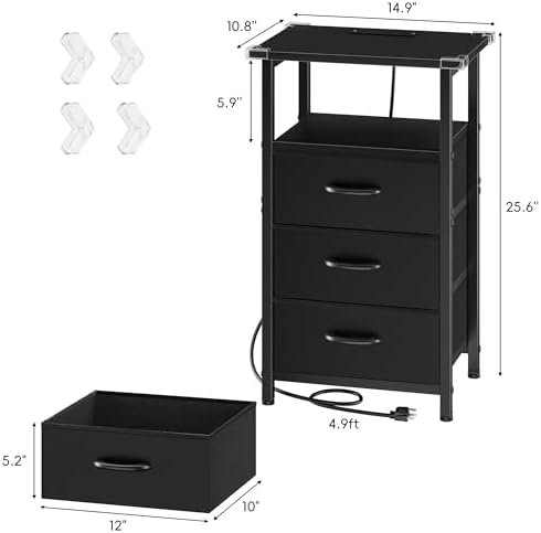 vagusicc night stand set 2 with charging station, close-up detail