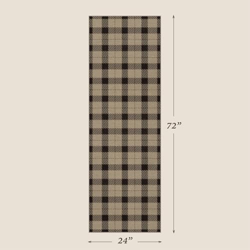 jtj easy jute 2x6 outdoor runner rug, black shown in use