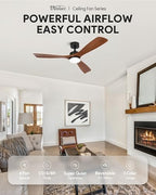 vonluce wood ceiling fan with lights 52 inch shown in use