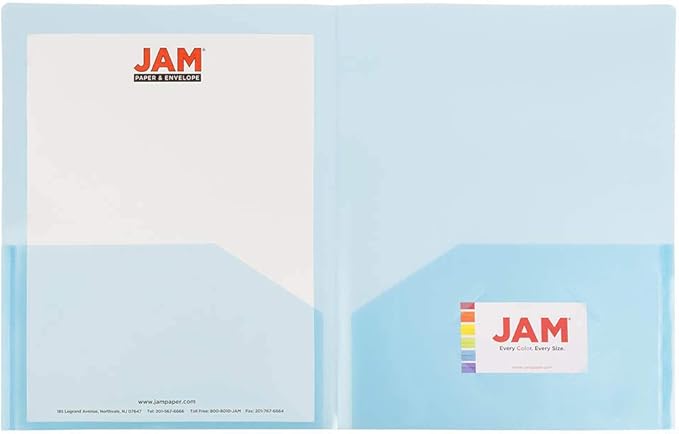 JAM PAPER Plastic Light Weight Flexible Two Pocket Presentation Folders - Image 3