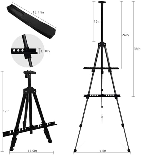 ns jymb easel stand for sign and painting showing dimensions