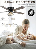 52 inch vintage flush mount ceiling fan with on a desk or shelf