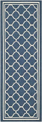 safavieh courtyard collection 2'3" x 6'7" navy/beige cy6918 shown in use