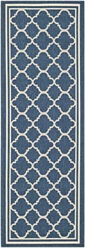 safavieh courtyard collection 2'3" x 6'7" navy/beige cy6918 shown in use