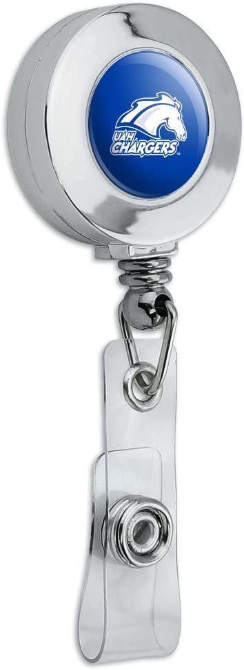 UAH Primary Logo Retractable Reel Chrome Badge ID Card Holder Clip - Image 2