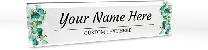 Signs ByLITA Floral Pattern Customized Nameplate | Eucalyptus Personalized Full by SignsByLITA