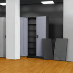 letaya metal garage storage cabinets with lock door showing dimensions