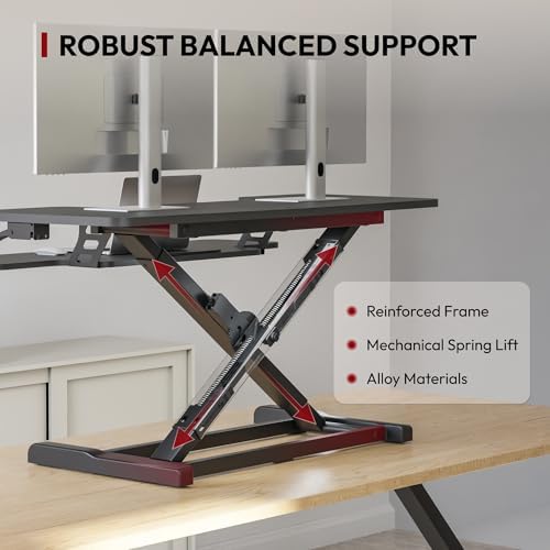SANODESK 42" Extra Large Standing Desk Converter, Height Adjustable Sit ...