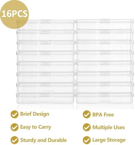 Haundry Photo Storage Box with 16 Inner 4" x 6" Photo Case, Portable Storage - Image 3