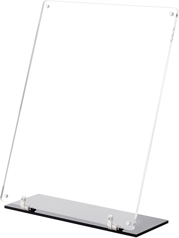 Rebehari 180° Adjustable Acrylic Sign Holder 8.5"x11", Magnetic Code Sign Menu - Image 4