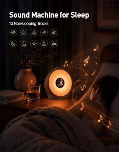 dekala sunrise alarm clock with pulse wake, 7-day, front angle view