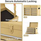 dreamade 5-drawer tool chest combo, rolling tool cabinet, front angle view