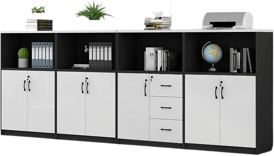 Filing Cabinet White/Black Wooden File Cabinet Multiple Combination Pack Removable Multi-Door Multi-Drawer Storage Office