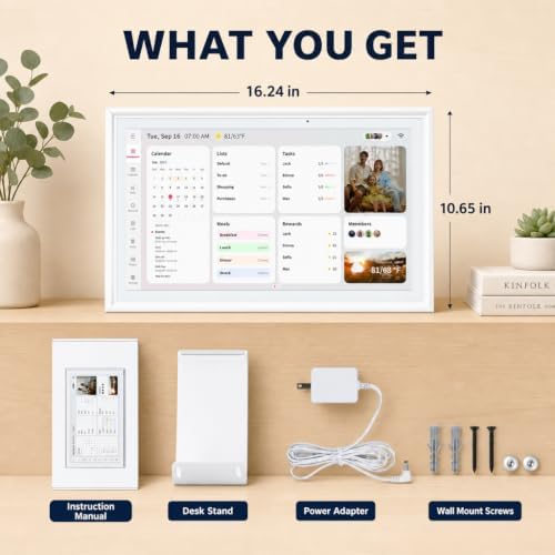 15.6" Digital Calendar, No Subscription, Smart Family Planner