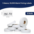Pricing Labels for Monarch 1131 White - 20,000 Labels w/ 8 Rolls Value Pack, 1 Sleeve - Made in USA