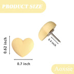 Aoxsie 28pcs Decorative Cute Push Pins Heart Yellow Thumbtacks Thumb Tacks - Image 2