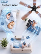 lediary 52 inch ceiling fans with lights dc, side view